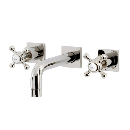 Kingston Brass KS6126BX Two-Handle Wall Mount Bathroom Faucet, Polished Nickel KS6126BX